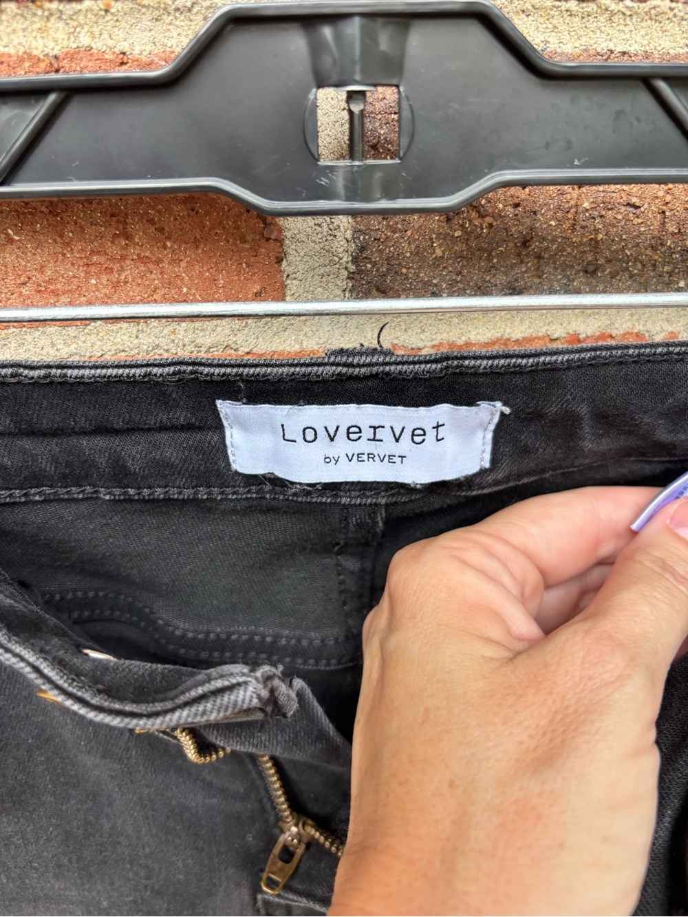 Lovervet by VERVET Black Raw Hem Straight Leg Jeans Size 27/5 High Rise Stretch - Picture 3 of 9